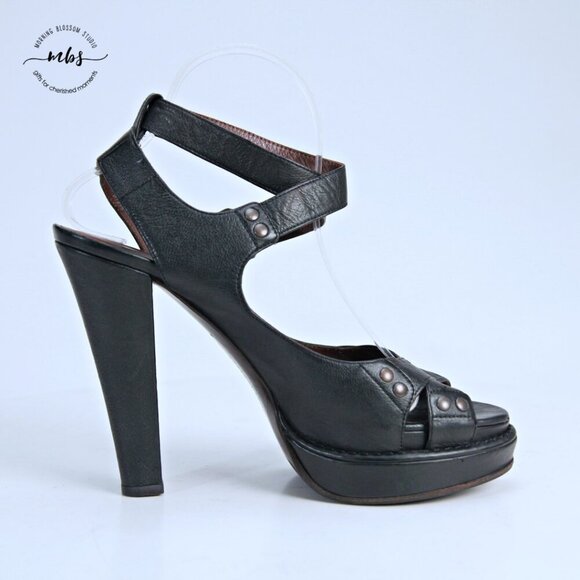 Bottega Vanetta Platform Open Toe Wrap Ankle Strap Sandals Black Women 9 - Picture 8 of 14